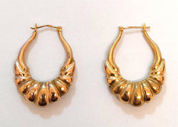 9ct Rose Gold Fancy Creole Earrings 2.93gr