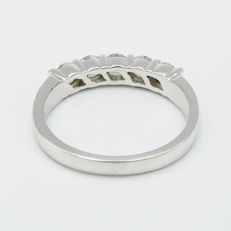 18ct White Gold Diamond Five Stone Half Eternity Ring 0.75ct - Richard Miles Jewellers
