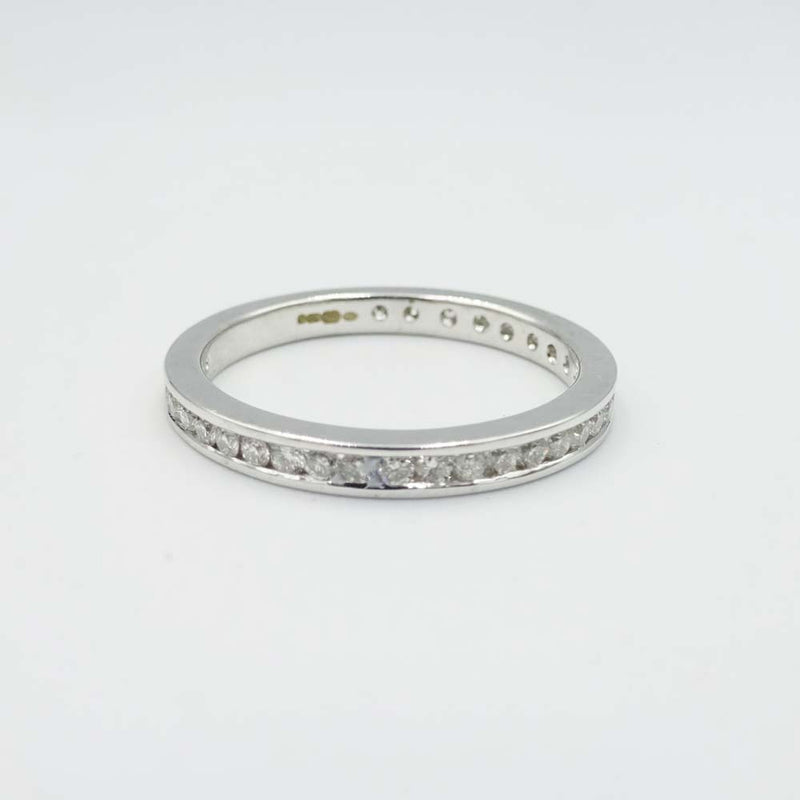 18ct White Gold Diamond Full Eternity Ring Size O 0.50ct