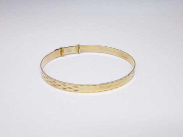 9ct Yellow Gold Large Childs Expandable Bangle 5.02mm 6.8g - Richard Miles Jewellers