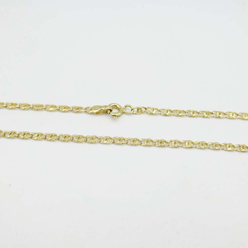 14ct Yellow Gold Double Link Chain 22" Necklace and Crucifix Pendant