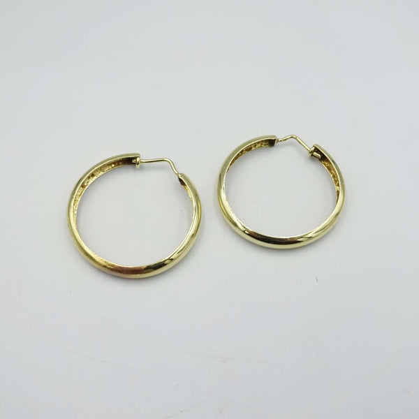 14ct Yellow Gold Twist Hoop Earrings 30mm