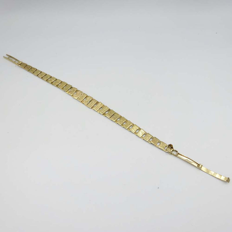 9ct Yellow Gold Treebark Bar Link Bracelet 7"