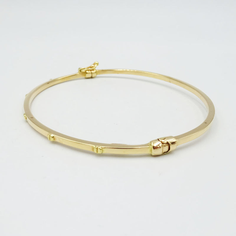 18ct Rose Gold Screw Design Ladies Bangle - Richard Miles Jewellers