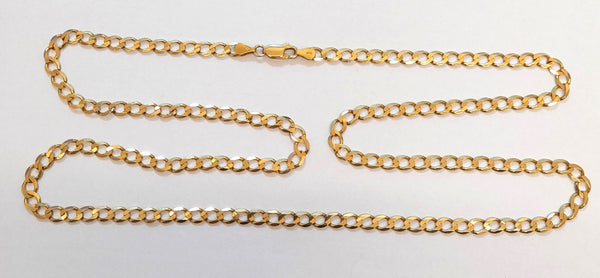 9ct Gold 28" Dia. Cut Curb Chain 14.8gr