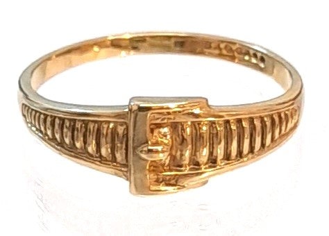 9ct Gold, Fine Buckle Ring 1.48gr