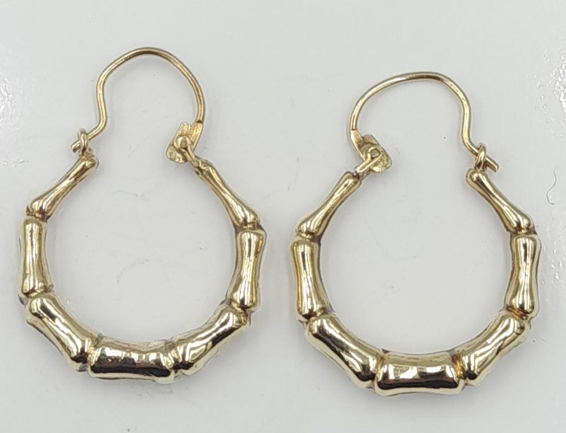 9ct Gold Creole Hoop Earrings 1.43gr