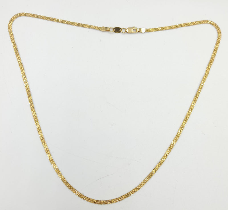 21ct Gold 15.5" Double Row Filed Belcher Chain 4.3gr