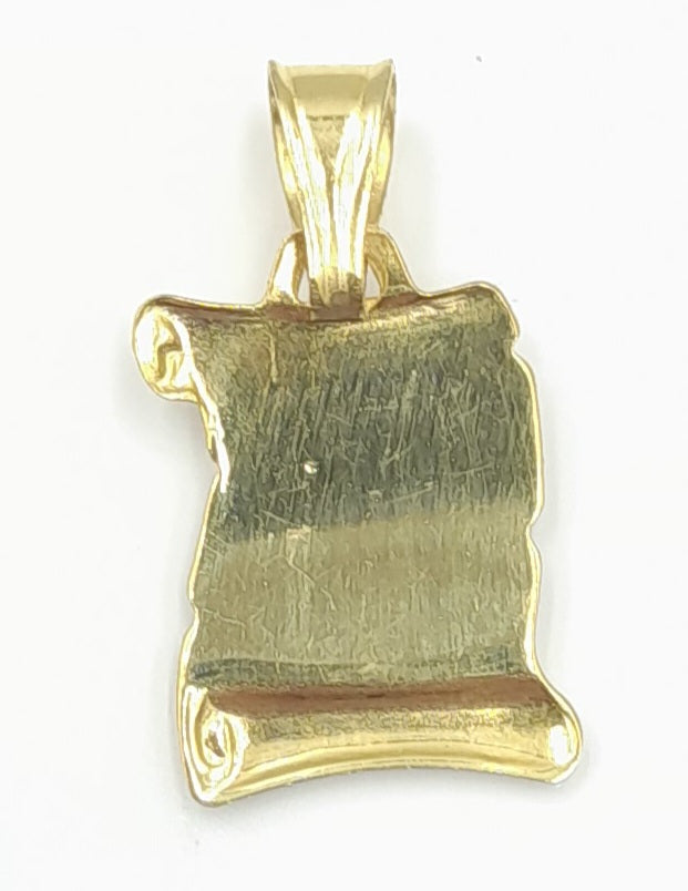 18ct Gold initial 'N' on Scroll pendant 1.55gr