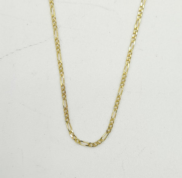 18ct Gold 16" fine Figaro Chain 1.43gr