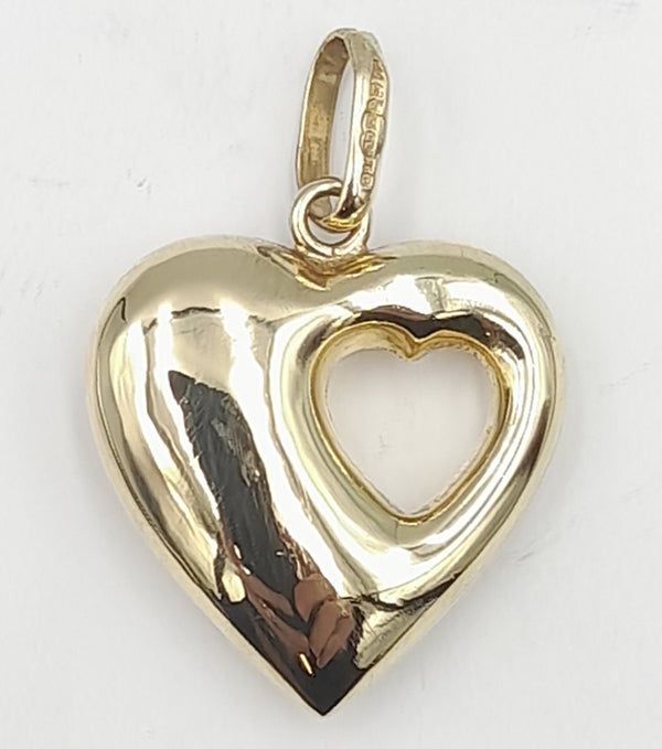 9ct Gold Heart Pendant 19gr