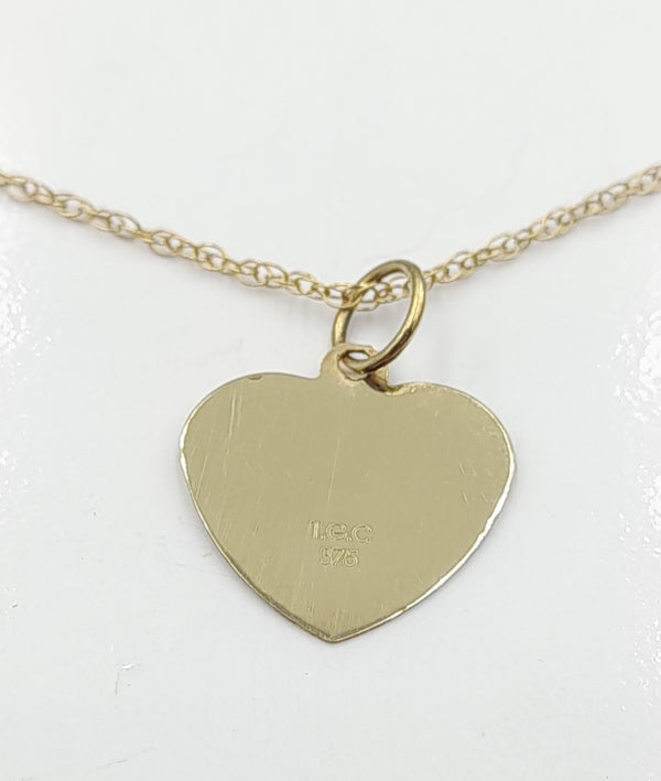 9ct Gold 'I Love You' Pendant' on Chain 1.2gr