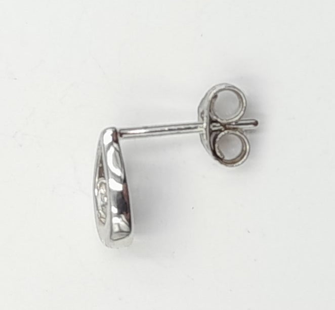 9ct White Gold Diamond Set Droplet Style  Stud Earrings 1.13gr