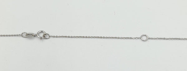 9ct White Gold Diamond Droplet Style Pendant & Chain. 1.74gr
