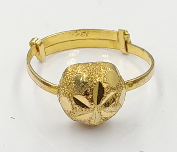 21ct Gold Diamond cut Ball Style Ring 1.33gr