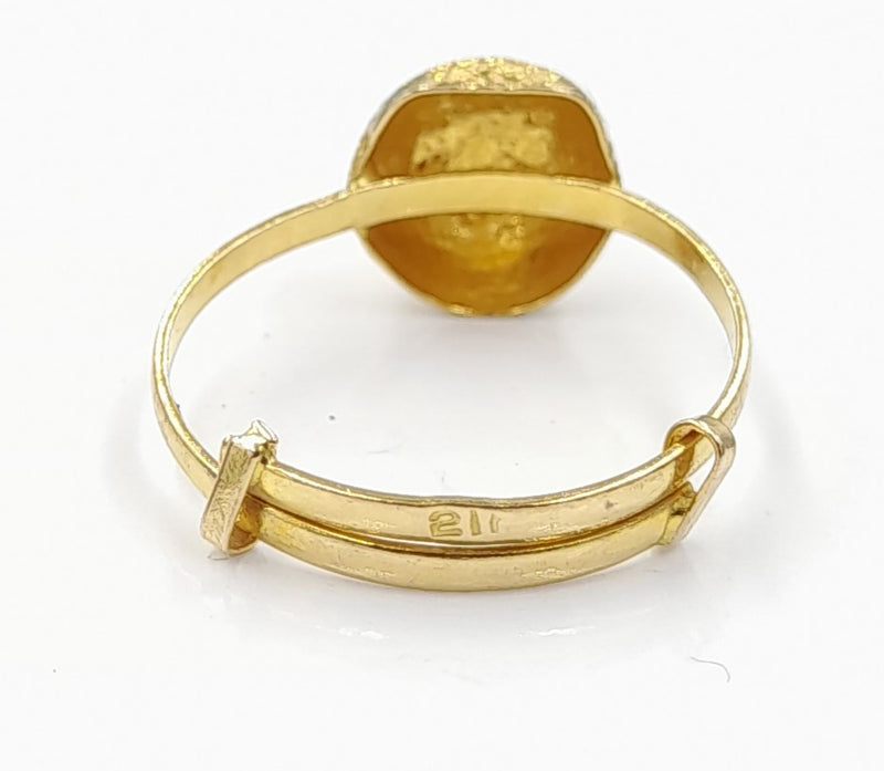 21ct Gold Diamond cut Ball Style Ring 1.33gr