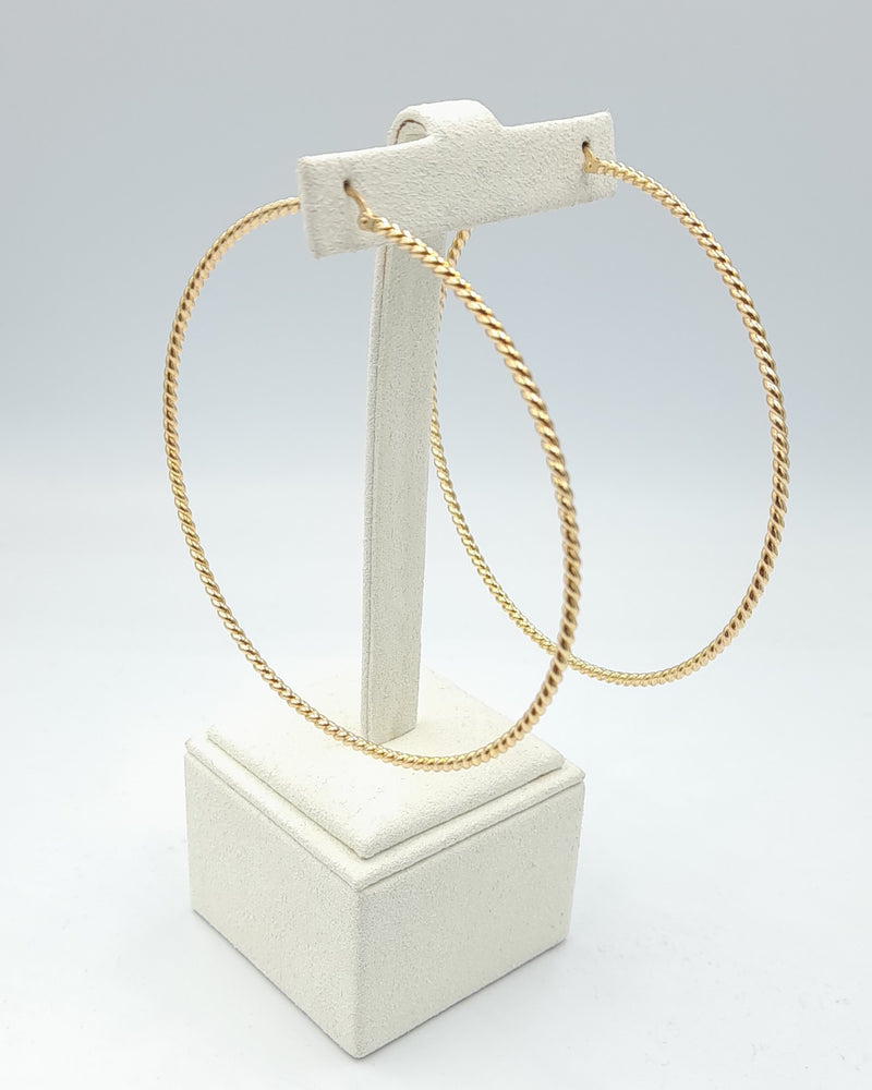 9ct Gold Twisted hoop Earrings 5.53gr