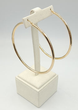 9ct Gold Plain Hoop Earrings 3.8gr