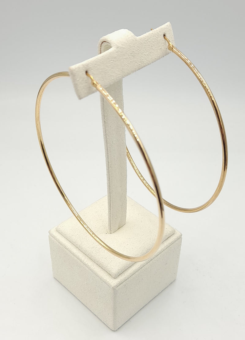 9ct Gold Plain Hoop Earrings 6gr