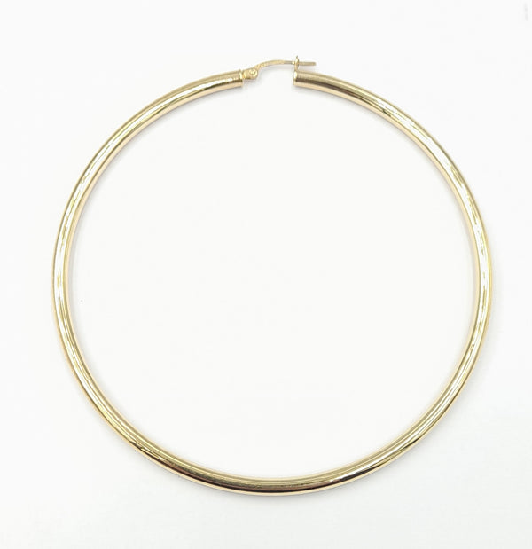 9ct Gold Plain Hoop Earrings 3.8gr