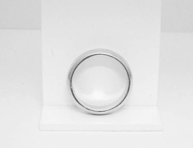 18ct White Gold D Shape 6mm Heavy Weight Men's Wedding Band Size Q 10.2g
