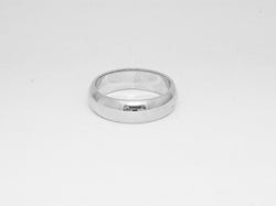18ct White Gold D Shape 6mm Heavy Weight Men's Wedding Band Size Q 10.2g