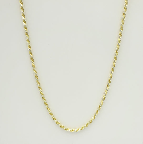 Gold plated Silver Dia. Cut Rope Chain 20". 9.2gr