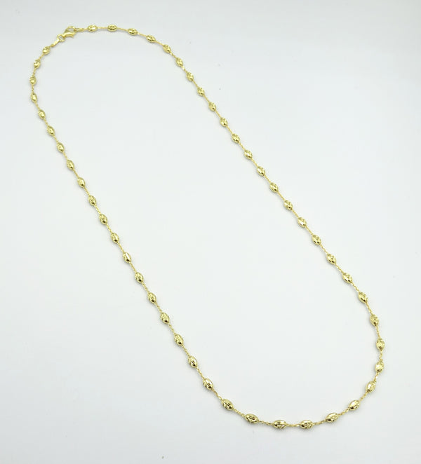 Silver gold plated bead chain, 7.1gr