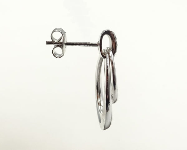 Silver CZ set Drop earrings. 4.24gr