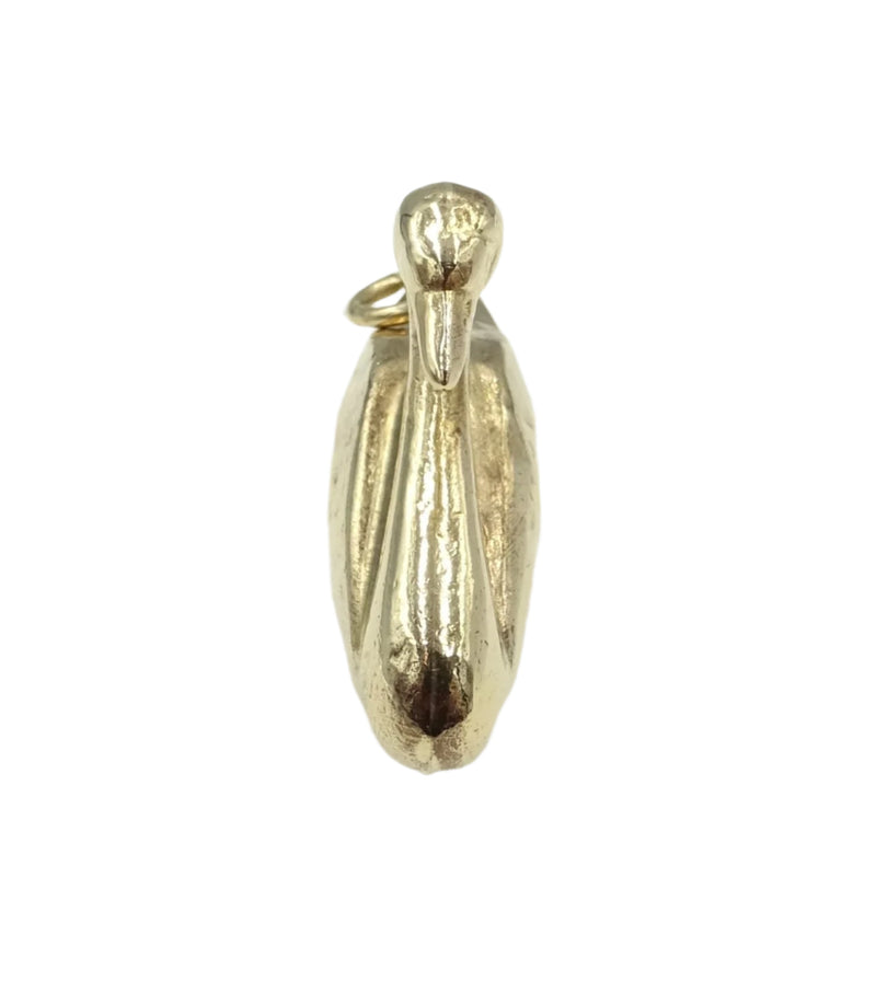 9ct gold hollow Swan charm. 2.02gr