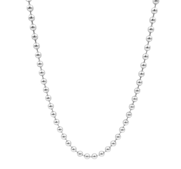 9ct white gold 22" ball chain. 23.22gr