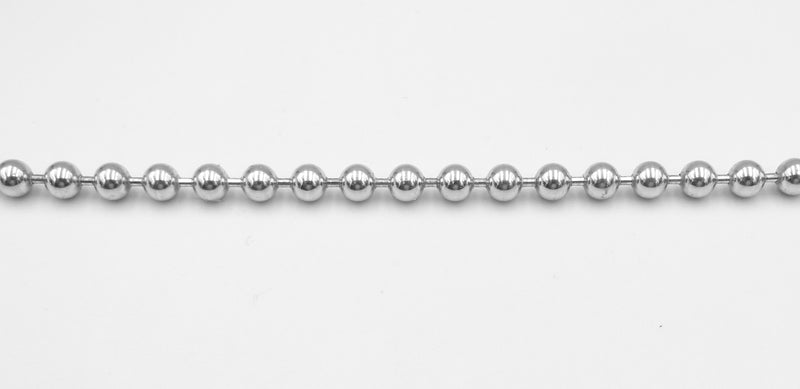 9ct white gold 22" ball chain. 23.22gr