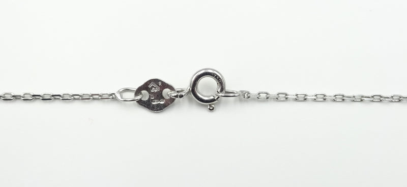 18ct white gold diamond set cross on chain. 0.20ct total. 2.75gr