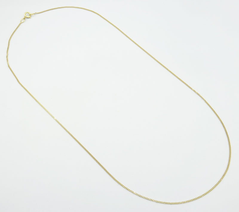 9ct gold fine Curb chain. 16". 0.86gr