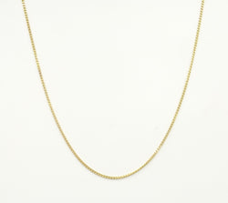 9ct gold fine Curb chain. 16". 1.18gr