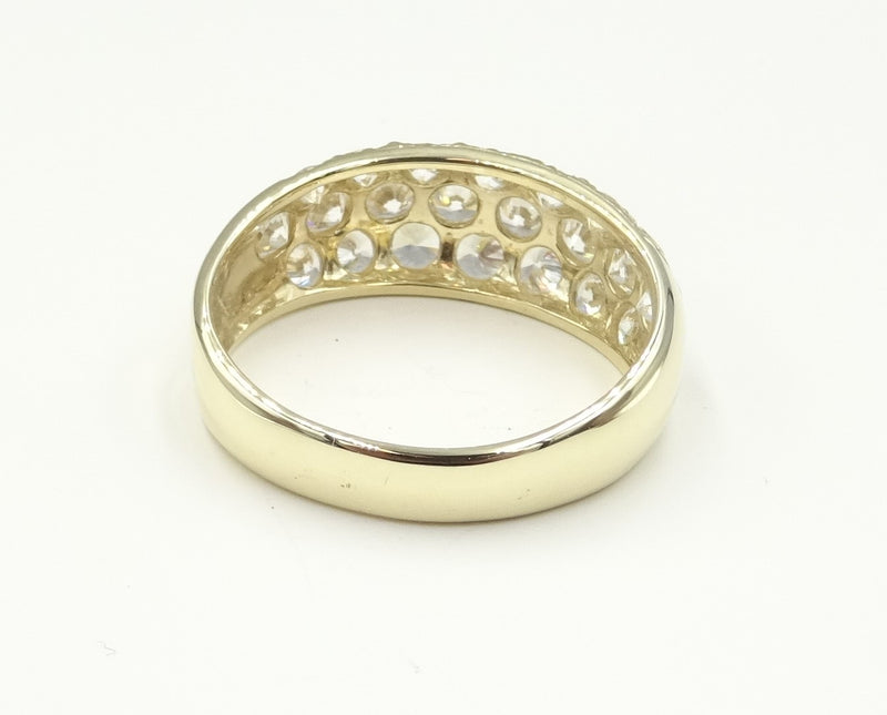 9ct gold Pave set CZ cluster ring. size P1/2. 3.62gr
