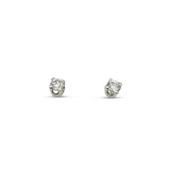 18ct White Gold Diamond Small Stud Earrings 2mm 0.10ct