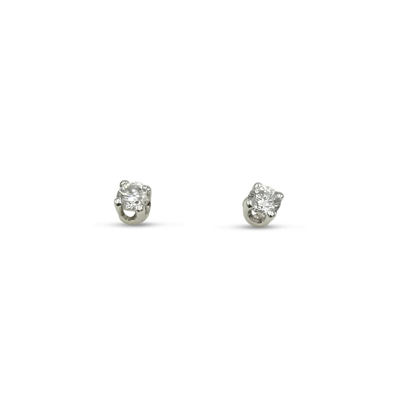 18ct White Gold Diamond Small Stud Earrings 2mm 0.10ct