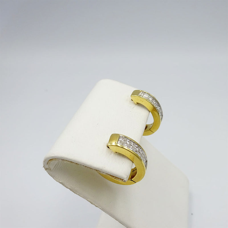 18ct Yellow Gold Clarity SI Colour G 1ct Diamond Luxury Ladies Hoop Earrings - Richard Miles Jewellers
