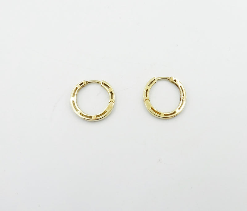 9ct Gold Ruby and Diamond Hoop Earrings