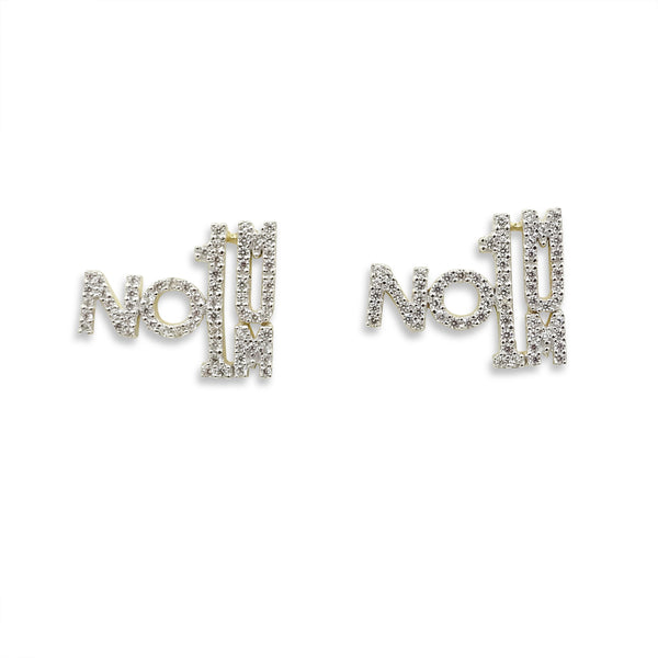 9ct Yellow Gold Cubic Zirconia "No. 1 Mum" Screw-Back Stud Earrings