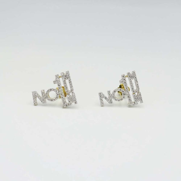 9ct Yellow Gold Cubic Zirconia "No. 1 Mum" Screw-Back Stud Earrings