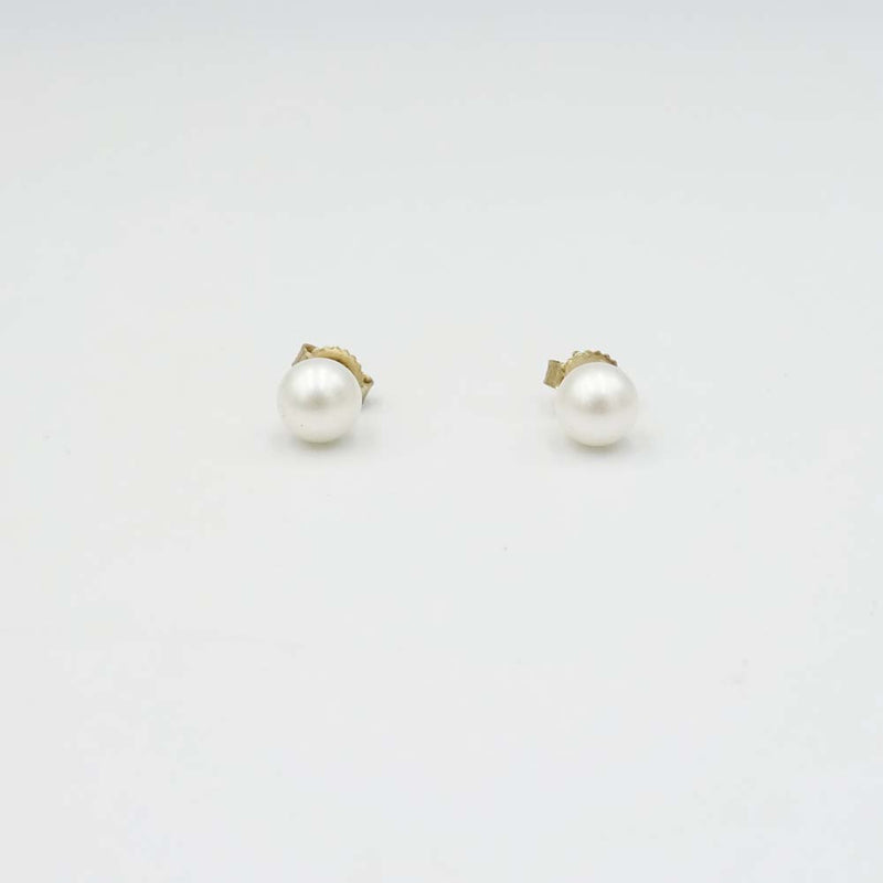 9ct Yellow Gold Pearl Stud Earrings 4mm