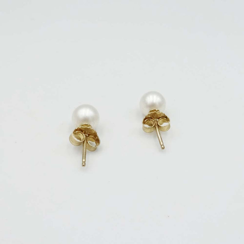 9ct Yellow Gold Pearl Stud Earrings 4mm