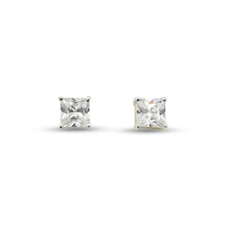9ct Yellow Gold Cubic Zirconia Square Stud Earrings