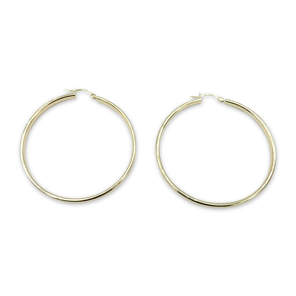 9ct Yellow Gold Hoop Earrings 50mm