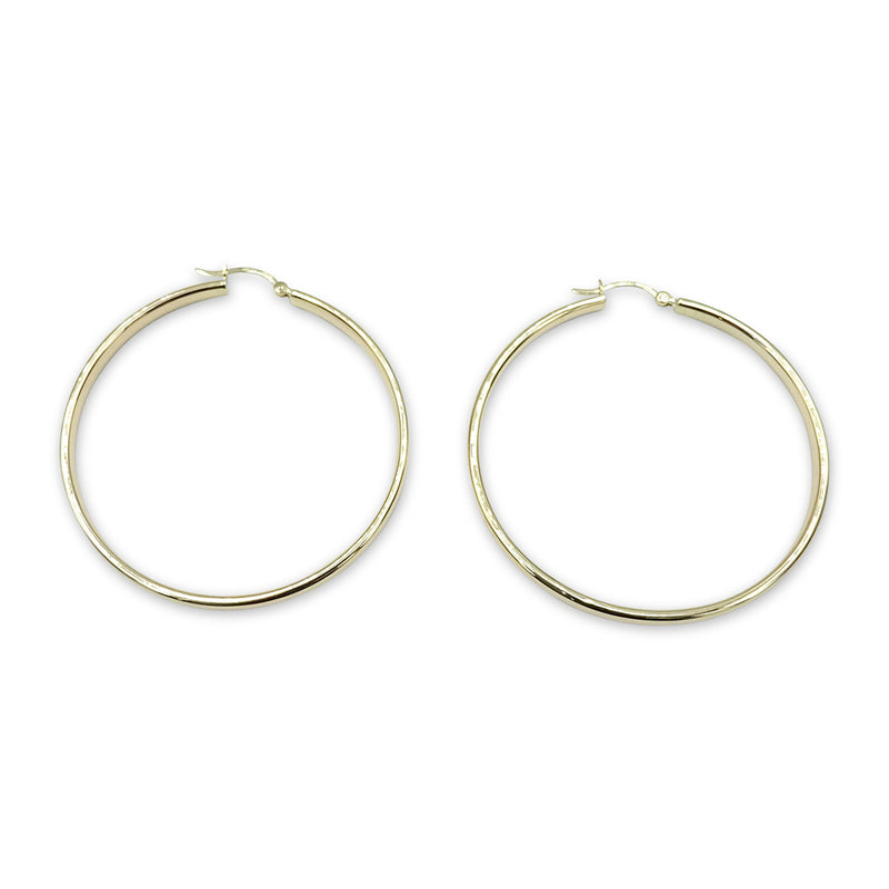 9ct Yellow Gold Hoop Earrings 50mm