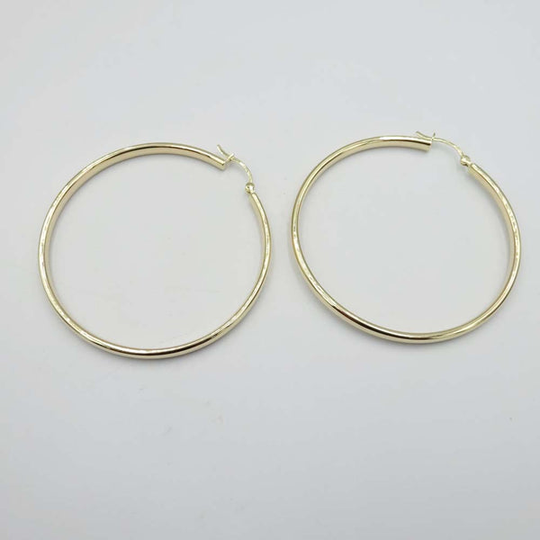 9ct Yellow Gold Hoop Earrings 50mm