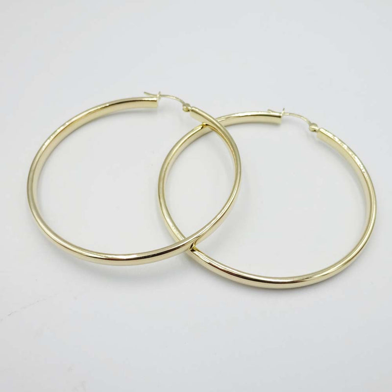 9ct Yellow Gold Hoop Earrings 50mm