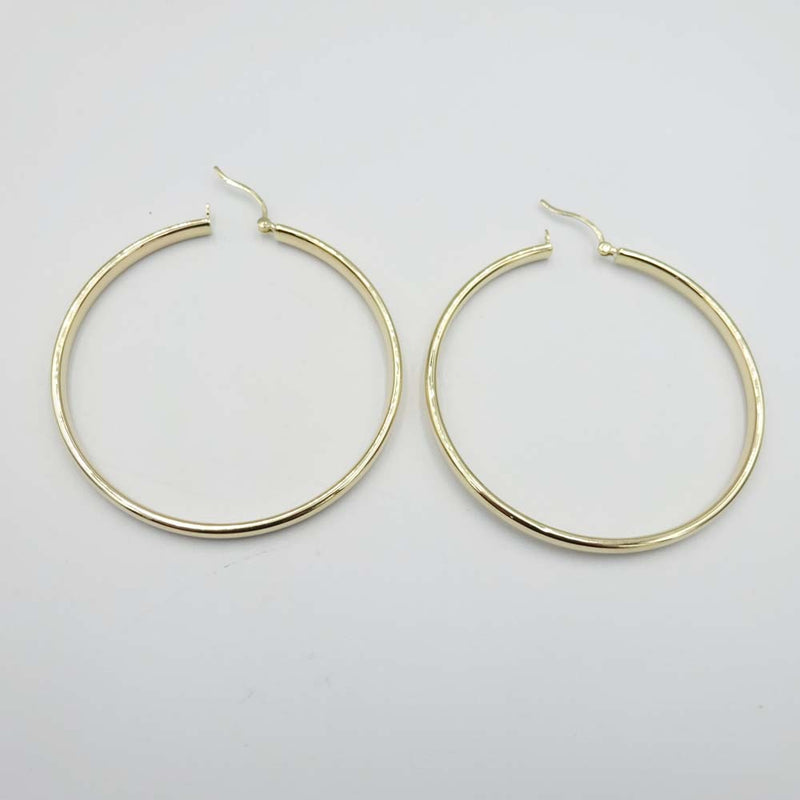 9ct Yellow Gold Hoop Earrings 50mm